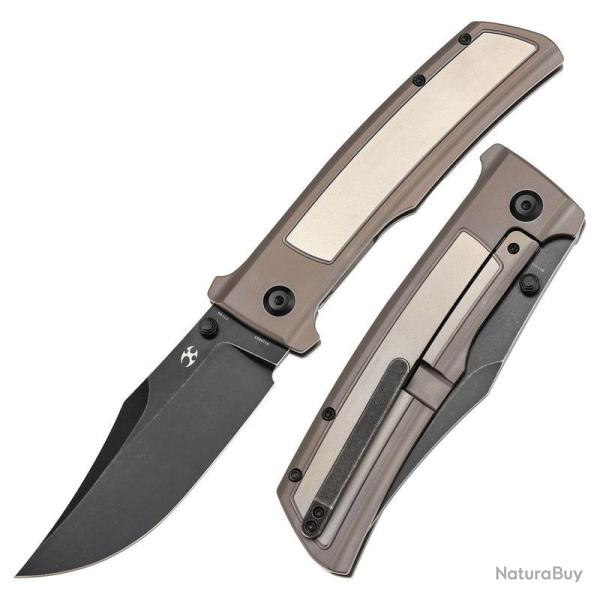 Couteau Kansept Bison Lame Acier CPM S35VN Manche Titane Bronze Frame Lock K1108B3