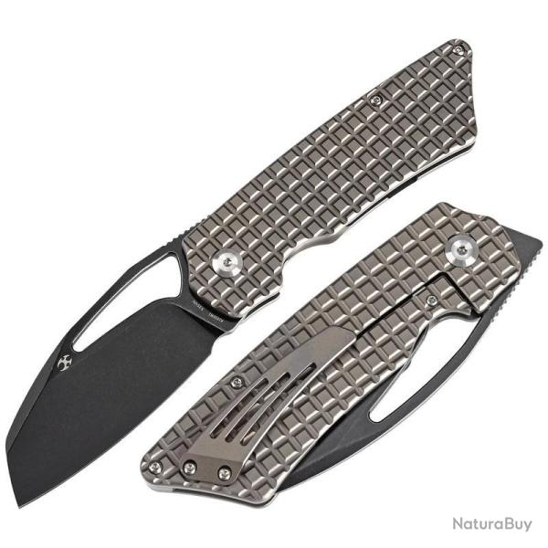 Couteau Kansept Goblin XL Lame Acier CPM S35VN Manche Titane Bronze Frame Lock K1016W1