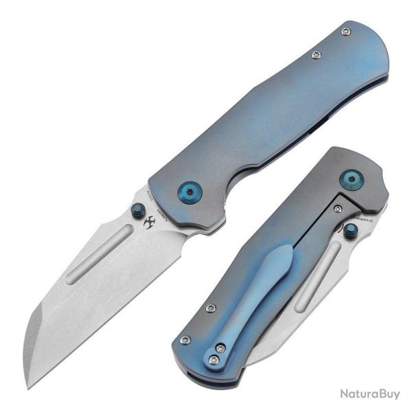 Couteau Kansept Dreadnaught Lame Acier CPM S35VN Manche Titane Bleu Frame Lock K1082A5
