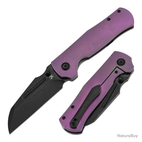 Couteau Kansept Dreadnaught Lame Acier CPM S35VN Manche Titane Violet Frame Lock K1082A4