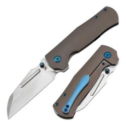 Couteau Kansept Dreadnaught Lame Acier CPM S35VN Manche Titane Bronze Frame Lock K1082A3