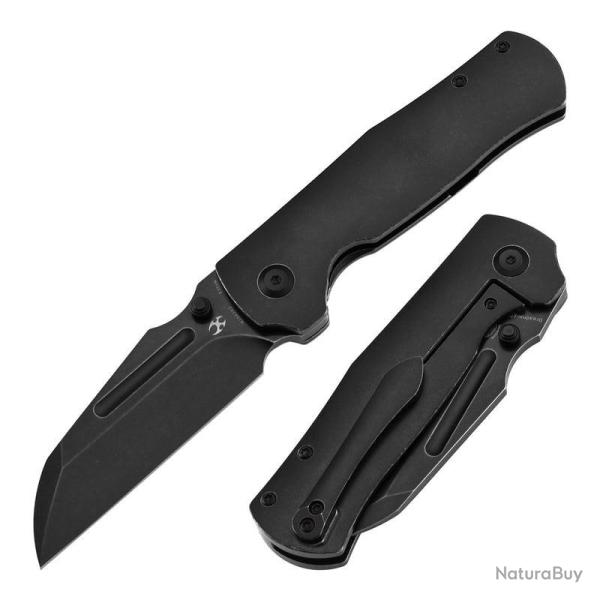Couteau Kansept Dreadnaught Lame Acier CPM S35VN Manche Titane Noir Frame Lock K1082A2