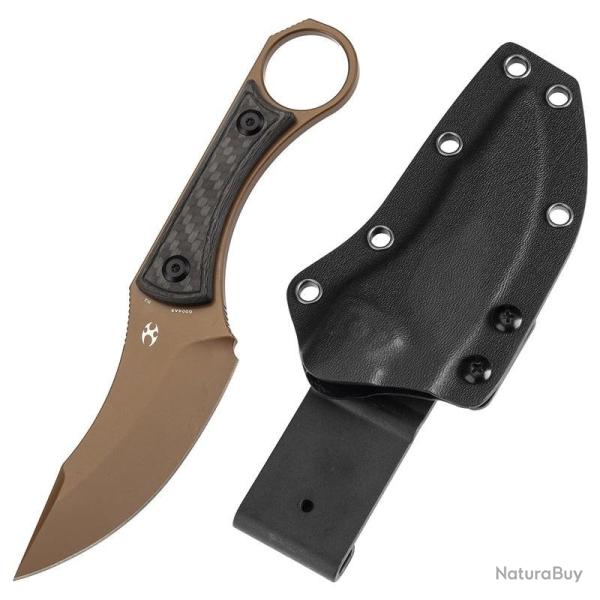 Couteau Fixe Kansept Niko Lame Acier D2 Manche Carbone Twill �tui Kydex KG004A9