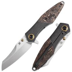 Couteau Kansept Mistaken Lame Acier CPM-20CV Manche Titane Carbone Cuivre Frame Lock K1053A1