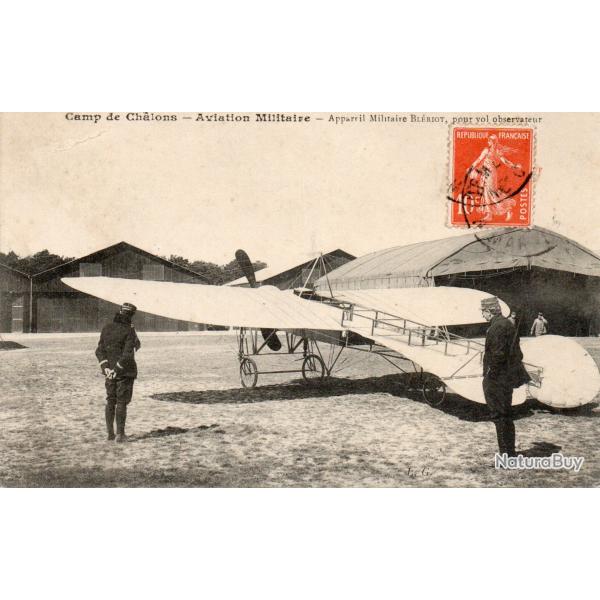 Carte postale ancienne avion militaire Bl�riot Camp de Ch�lons -N�8754