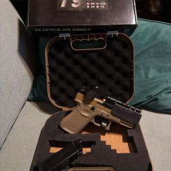 WE - R&eacute;plique Pistolet Airsoft G19 Gen 5 GBB Gaz - 0,9 Joule - TAN