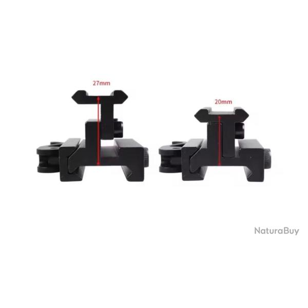 Rehausse rail picatinny QD r�glables en hauteur normal et inclinable de 20 moa a 120 moa
