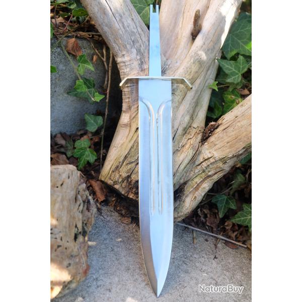 Grosse Lame Dague De Chasse Acier Carbone 1055 Lame A Customiser Le Manche Garde Laiton