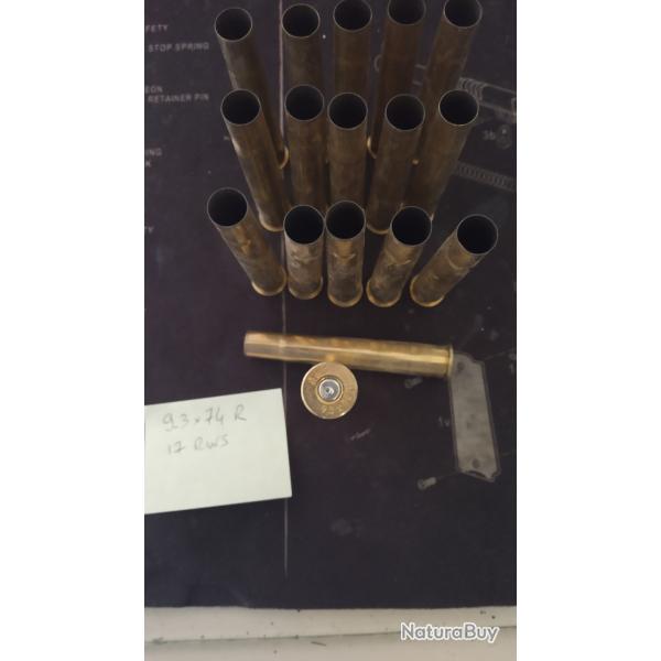 17 douilles cal 9.3x74R RWS