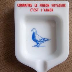 Cendrier collection vintage pigeon voyageur en opaline