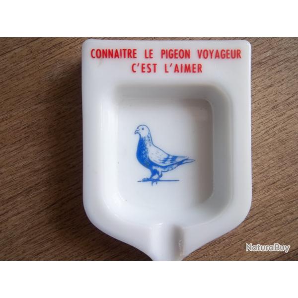 Cendrier collection vintage pigeon voyageur en opaline