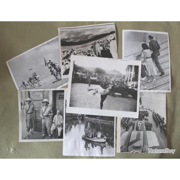 Lot de 7 photos militaires Parachutiste Alg�rie, Maroc Croiseur Tourville