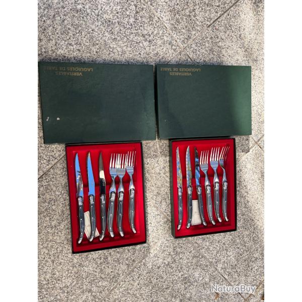 [NEUF] 2 Coffrets M�nag�re Laguiole Gris - Fabriqu�s � Thiers (France) - Acier Tremp� Z40C13