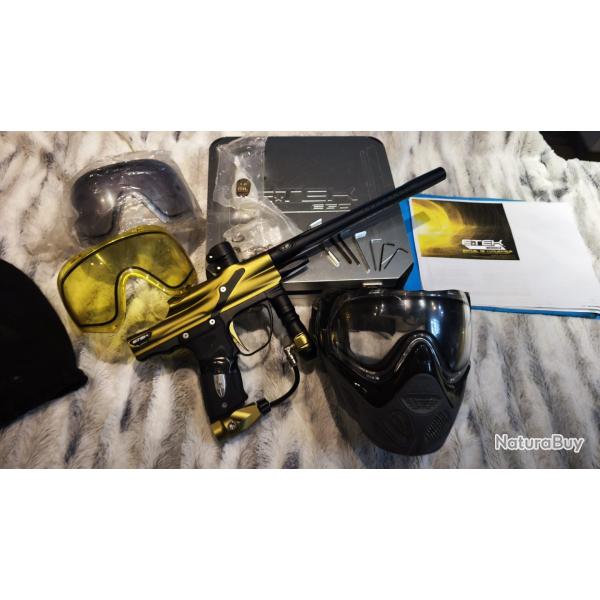 lot complet PAINTBALL lanceur planet eclipse etek ego + canon + masque sly profit + accessoires