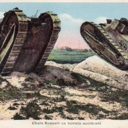 Carte Postale - Chars Renault en terrain accident&eacute; -N&deg;8777