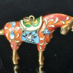 Pendentif en &eacute;mail cloisonn&eacute; chinois 1970 / 80