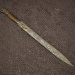 ba&iuml;onnette ersatz 1914 lame goutti&egrave;re guerre 14-18 allemande mauser G98 tranch&eacute;e argonne