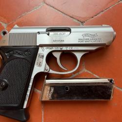 Walther PPK 380 auto inox 6 coups