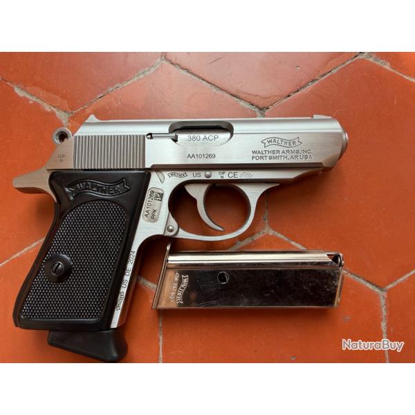 Walther PPK 380 auto inox 6 coups