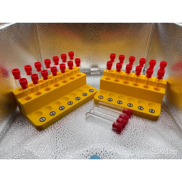 Support tir poudre noire de comp�tition avec 30 tubes dosettes de marque MS