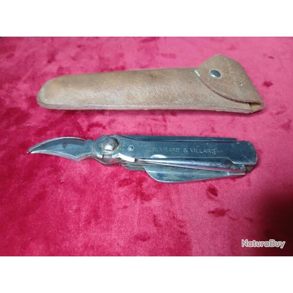 S�cateur pliant multifonction Ouvrard & Villars, fin XIXe d�but XXe si�cle.*