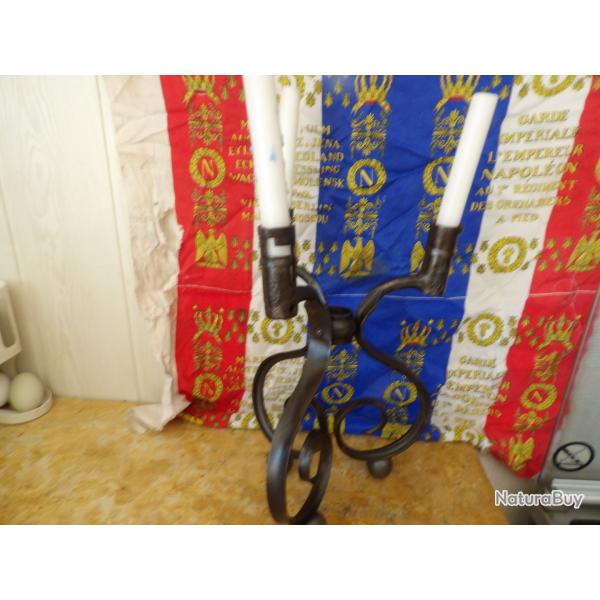 bougeoir avec 3 baionnettes 1822  pos�es sur boulet  travail de tranch�e? vente Manufrance? France