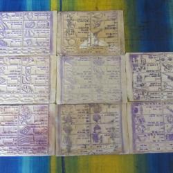 8 Plaques d'impression p&eacute;dagogique scolaire 1950