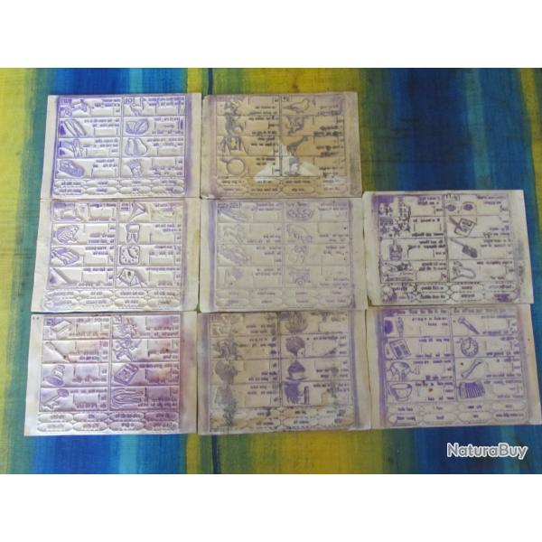 8 Plaques d'impression p�dagogique scolaire 1950