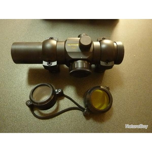 Red dot SUTTER 1X30 avec ses protections , rail Picatinny