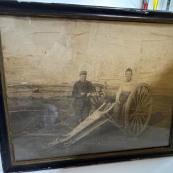 GRANDE PHOTO GUERRE 14/18 SOLDATS ET CANON DE 75MM