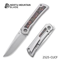 Couteau North Mountain Blade Sun Mini Lame Acier M390 Manche Titane Carbone Cuivre Framelock