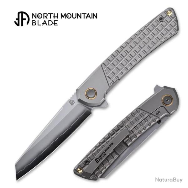 Couteau North Mountain Blade Echo Lame Acier SLD-Magic Manche Titane Grille Framelock NMB2506GRID