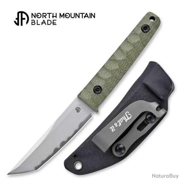 Couteau Fixe North Mountain Blade Chop Mini Lame Acier SLD-MAGIC Manche G10 Vert NMB2416GR