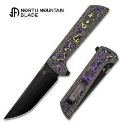 Couteau North Mountain Blade Chop 2 Lame Acier SLD-Magic DLC Manche Carbone Joker Button Lock