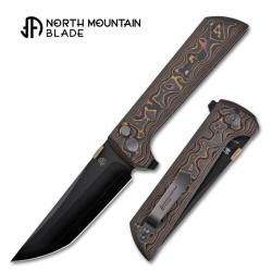 Couteau North Mountain Blade Chop 2 Lame Acier SLD-Magic DLC Manche Carbone Cuivre Button Lock
