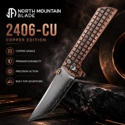 Couteau North Mountain Blade Chop2 Lame Acier SLD-Magic Manche Cuivre Button Lock NMB2406CUG