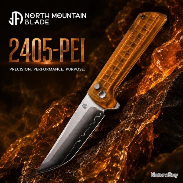 Couteau North Mountain Blade Chop 2 Lame Acier SLD-Magic Manche PEI Button Lock NMB2405PEI