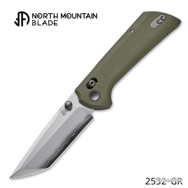 Couteau Pliant North Mountain Blade Chop Lame Acier SLD-Magic Manche G10 Crossbar Lock NMB2532GR