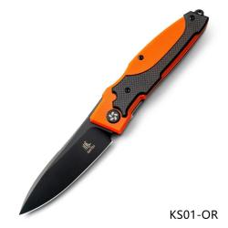 Couteau Pliant North Mountain Blade Nemoto Higonokami Lame AUS-8 Manche Alu Orange Linerlock