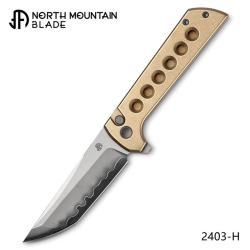 Couteau Pliant North Mountain Blade Chop 2 Lame Acier SLD-Magic Tanto Manche Bronze Perfore NMB2403B