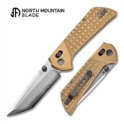 Couteau North Mountain Blade Chop Lame Tanto Acier SLD Manche Cuivre Crossbar Lock NMB2532CU