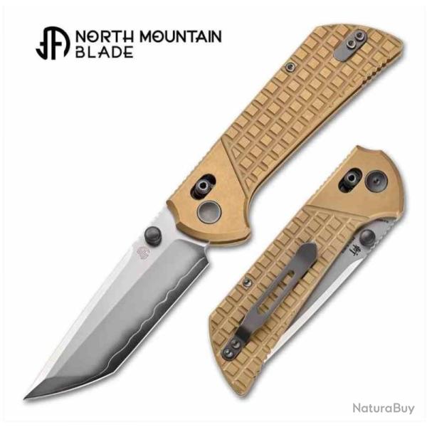 Couteau North Mountain Blade Chop Lame Tanto Acier SLD Manche Cuivre Crossbar Lock NMB2532CU