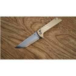 Couteau North Mountain Blade Chop 2 Lame Acier SLD-Magic San Mai Manche Alu Bronze Buttonlock