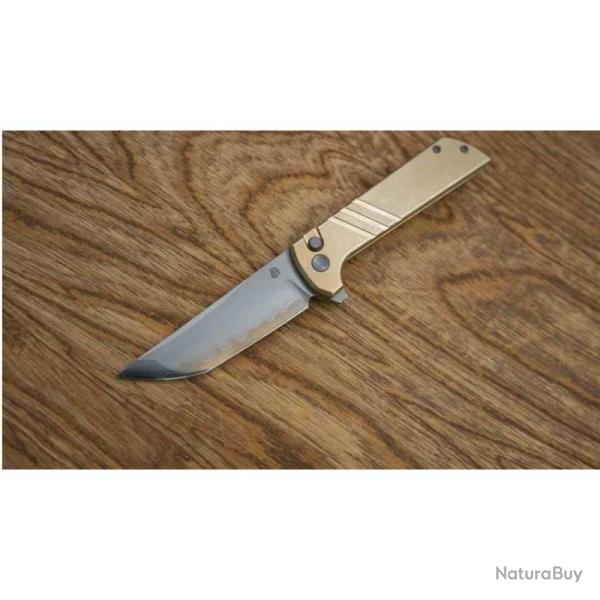 Couteau North Mountain Blade Chop 2 Lame Acier SLD-Magic San Mai Manche Alu Bronze Buttonlock