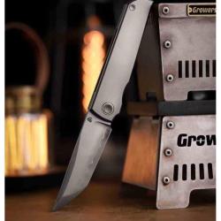 Couteau North Mountain Blade Chop Classic Lame Tanto Acier SLD Manche Titane Satin&eacute; Framelock
