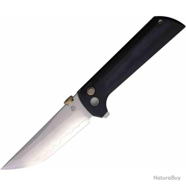Couteau North Mountain Blade Lame TANTO Acier SLD-Magic San Mai Manche G10 Black Button Lock
