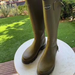 Bottes LE CHAMEAU VERT VIERZON 42 doubl&eacute; cuir mollet 41 fermeture glissi&egrave;re sur toute la hauteur