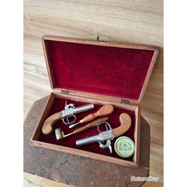 paire de pistolets a percussion anglais