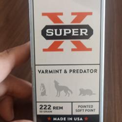Munitions WINCHESTER cal 222 SUPER X 50 grains