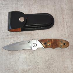 Couteau pliant MAGNUM by B&Ouml;KER - Manche bois figur&eacute; - &Eacute;tui